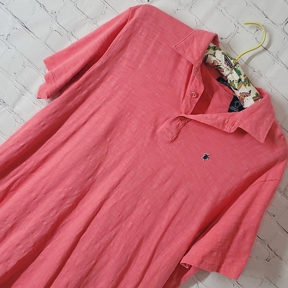 Simply Southern Coral Salmon Collared Two Button Polo Shirt Cotton Mens Size XL - Picture 5 of 11